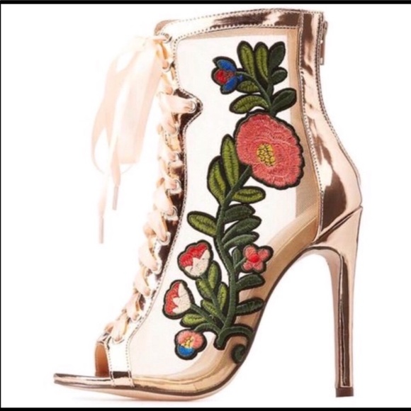 COPY - Rose Gold Floral Bootie - Picture 2 of 5
